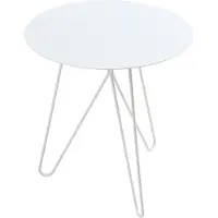 En.casa Table d'appoint 'Nopimi' métal rond 45 x Ø43 cm blanc, mat
