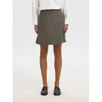 Selected Laine Mélangée Mini-jupe Femme Marron 36