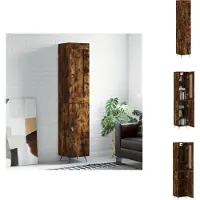 vidaXL Highboard chêne fumé 34,5x34x180 cm bois composite