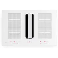 Klarstein ChefFusion Table de cuisson à induction avec hotte intégrée 80 cm – 4 zones, 7200 W, 504,3 m³/h, zones flexibles, recyclage et évacuation