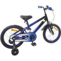 vidaXL Vélo pour enfants 16 pouces, pour les 4-6 ans, bleu et noir