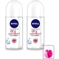 Nivea 2 déodorants roll-on Dry Comfort - Sans alcool - 50 ml - Pack économique - 2 pièces