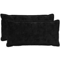vidaXL Housse De Coussin 2 Pcs Houten Noir 40 X 80 Cm