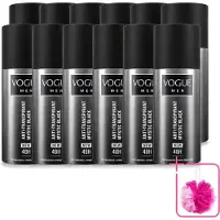 Vogue 12 vaporisateurs déodorants anti-transpirants Men Mystic Black, 150 ml - Lot de 12