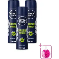 Nivea 3 déodorants spray MEN Fresh Power - 150 ml - Pack économique - 3 pièces