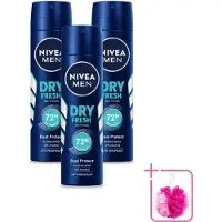 Nivea 3 sprays déodorants MEN Dry Fresh - 150 ml - Pack économique - 3 pièces