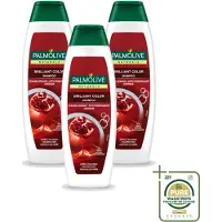Palmolive 3 bouteilles de shampooing Naturals Brilliant Color, pour cheveux colorés, 350 ml - Pack économique - 3 pièces