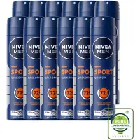 Nivea 12 sprays déodorants anti-transpirants MEN Sport, format 150 ml - Lot de 12