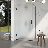 FortiFura Galeria Cabine de douche - 90x80x200cm - scharnières - poignée plat - verre dépoli - Gunmetal brossé PVD SW1122553/SW1122563/SW797907/SW797925