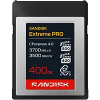 SanDisk Extreme PRO CFexpress 4.0 Type B, 400 Go, CFexpress Type B, 3700 Mo/s (en lecture), 3500 Mo/s (en écriture), Résistant aux chocs, Noir