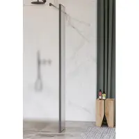 FortiFura Galeria Paroi latérale - 40x200cm - verre satiné - 8mm - avec profilé d'angle - Gunmetal brossé SW797921 / SW798732