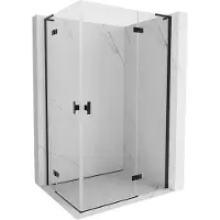 Mexen Mist-H L Duo cabine de douche battante 110 x 120 cm, transparent, noir - 8A5L-110L-120P-70-00