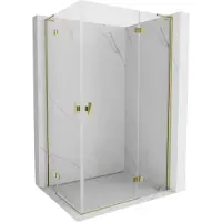 Mexen Mist-H L Duo cabine de douche pivotante 70 x 110 cm, transparent, or - 8A5L-070L-110P-50-00
