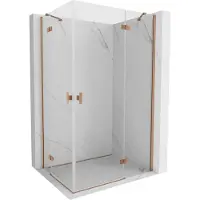 Mexen Mist H Duo cabine de douche pivotante 100 x 110 cm, transparent, cuivre brossé - 8A5-100L-110P-65-00