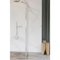 FortiFura Galeria Paroi latérale - 30x200cm - verre satiné - 8mm - avec profilé d'angle - Chrome SW797931 / SW358024