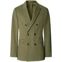Hackett London pour homme. HM4700080 Americana Cott Stretch vert olive (46/32), Classique, Modal