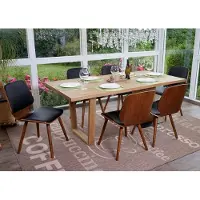 Mendler 6x Chaise De Salle À Manger Hwc-B16, Bois Courbé, Rétro, Aspect Noyer Similicuir Noir