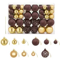 vidaXL Ensemble de boules de Noël 100 pcs 3/4/6 cm Marron/Bronze/Doré