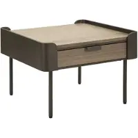 Mauro Ferretti Table Basse Toronto 60X60X41 Cm En Sapin Et Fer, Coloris Gris Et Marron, Avec 2 Tiroirs - Style Moderne Et Fonctionnel