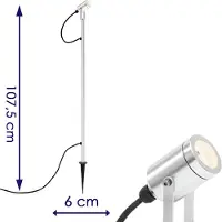 Konstsmide Spot de jardin LED Monza 107cm - gris métallisé 3000K