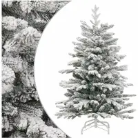 vidaXL Sapin de Noël artificiel à charnières avec neige floquée 150 cm