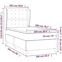 vidaXL Lit boxspring avec matelas bleu 100x200 cm Tissu