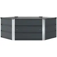 vidaXL Jardinière Anthracite 129 X 129 X 45 Cm Acier