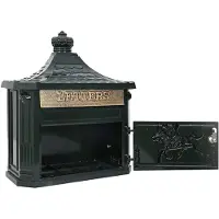 vidaXL Boîte aux lettres murale avec stockage Vert 40.5 x 15.5 x 44 cm
