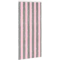 vidaXL Rideau anti-insectes en chenille, gris argenté et rose, 90 x 200 cm