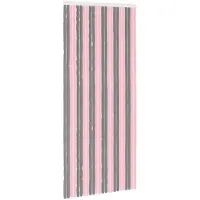vidaXL Rideau anti-insectes en chenille, gris argenté et rose