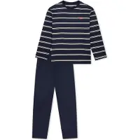Schiesser Pyjama 'Nightwear' bleu nuit / blanc
