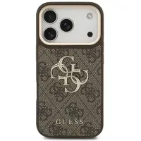 GUESS Coque 4G Metal Logo Backcover pour Apple iPhone 18 Pro / 17 Pro - Marron