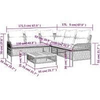 vidaXL Ensemble de salon de jardin 2 pièces avec coussins Beige Poly Rattan