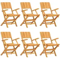 vidaXL Chaises de jardin 6 pcs. Pliable 55x61x90 cm bois massif teck