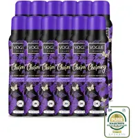 Vogue 12 déodorants parfumés Women, senteur "Charman", notes de cerisier japonais, de framboise et de jasmin, format 150 ml, lot de 12