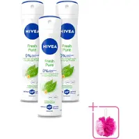 Nivea 3 sprays déodorants Fresh Pure, sans aluminium, 150 ml, pack économique, 3 pièces