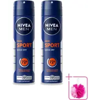 Nivea 2 x Déodorant anti-transpirant MEN Sport, spray, 150 ml - Pack économique - 2 pièces
