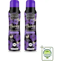Vogue 2 x Déodorant parfum "Women Charming" - Parfum japonais de cerisier, framboise et jasmin - 150 ml - Lot de 2 pièces