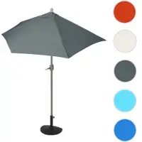 Mendler Parasol Parla En Alu, Hémicycle, Parasol De Balcon Uv 50+ 270cm Anthracite Avec Pied