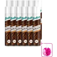 Batiste 12 flacons de shampoing sec pour cheveux foncés (châtain foncé), 200 ml - Pack économique - 12 pièces