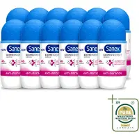 Sanex 12 déodorants roll-on BiomeProtect Dermo Anti-Irritation, 50 ml - Pack économique - 12 pièces