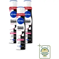 Nivea 3 sprays déodorants Invisible Black & White Original - 250 ml - Pack économique - 3 pièces