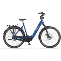 Tomos EB 20 - VTT électrique - Roues de 28 pouces - Moteur 250W - Autonomie de 160 km - 7 vitesses - Freins à disque hydrauliques - Batterie 748Wh - Cadre bas - Bleu saphir brillant