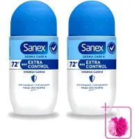 Sanex 2 déodorants roll-on Dermo Extra Control - 53 ml - Lot de 2