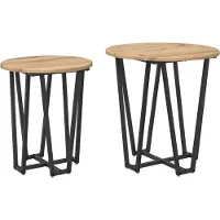 vidaXL Ensemble de tables d'appoint 2 pcs Chêne artisanal et noir