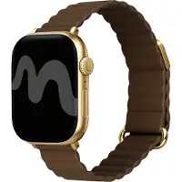 IMoshion Bracelet magnétique en cuir synthétique pour Apple Watch | 38/40/41/42 mm - Marron