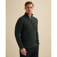 Vanguard Pull-over 'Pullover in a wool blend with half-zip' vert foncé