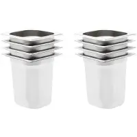 vidaXL Récipients Gastronorm 8 pcs. GN 1/6 200 mm acier inoxydable