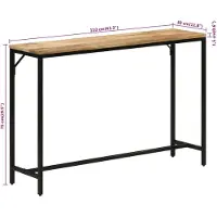 vidaXL Table console 110x30x75 cm bois de manguier massif brut et fer