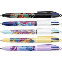 BIC 4-Farben-Kugelschreiber 4 Colours Hydro bunt, Schreibfarbe: blau, rot, schwarz, grün, 12 St. (1x)